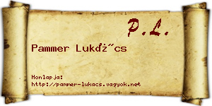 Pammer Lukács névjegykártya